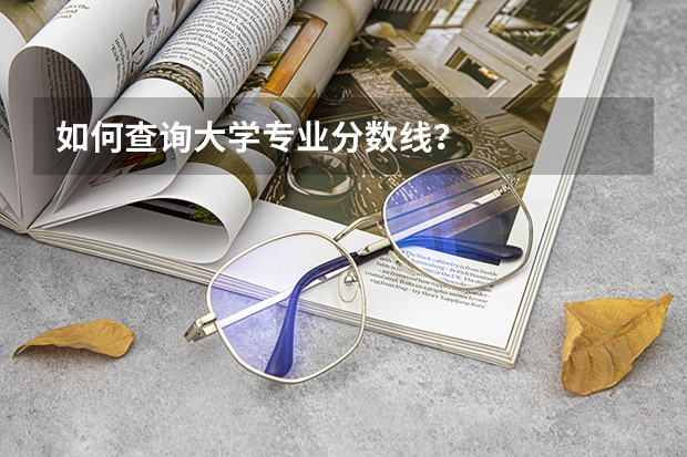 如何查询大学专业分数线?