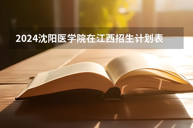 2024沈阳医学院在江西招生计划表