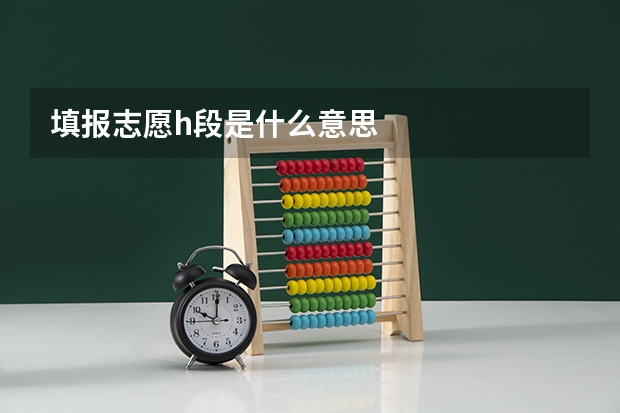 填报志愿h段是什么意思