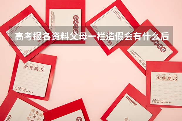 高考报名资料父母一栏造假会有什么后果