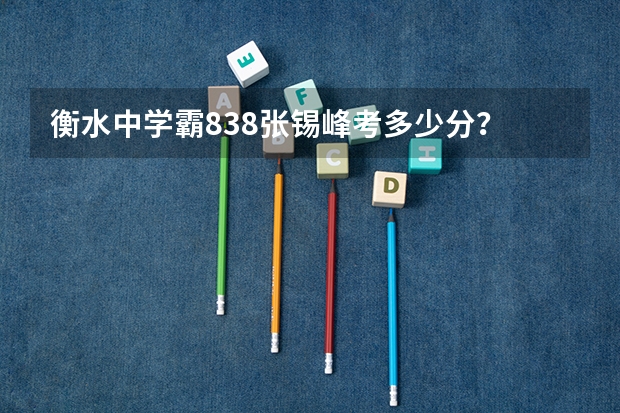 衡水中学霸838张锡峰考多少分?