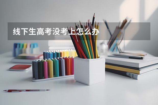 线下生高考没考上怎么办