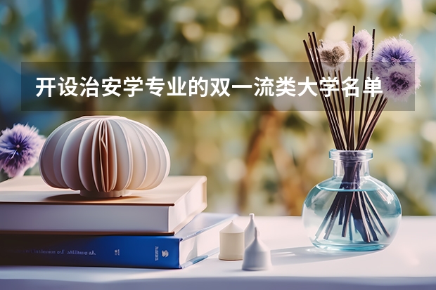 开设治安学专业的双一流类大学名单
