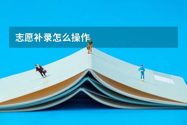 志愿补录怎么操作